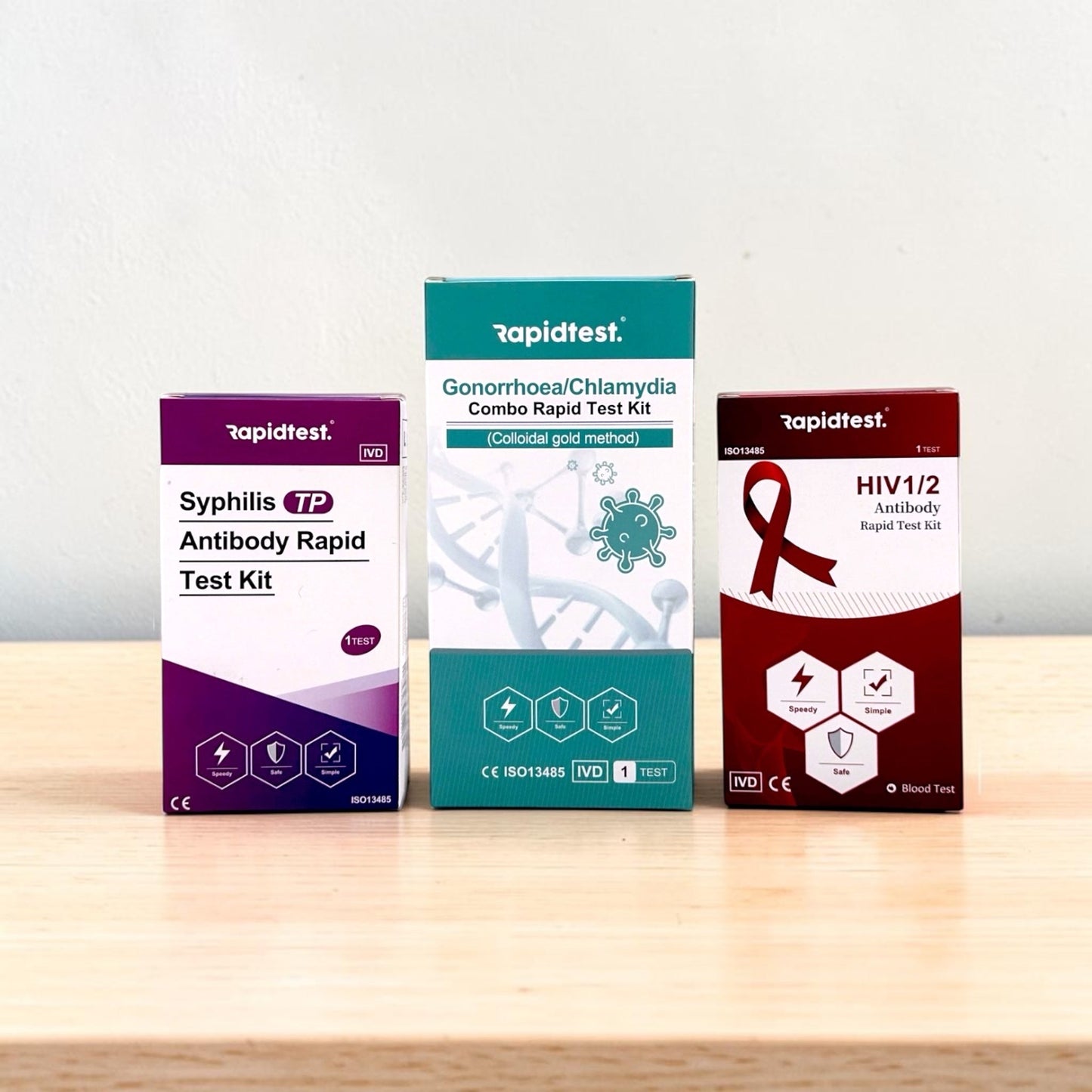 4-in-1 At Home STI & STD Rapid Test on Table - rapidtest.co