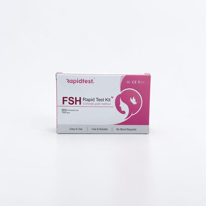 Rapidtest FSH Rapid Test Kit packaging on a white background