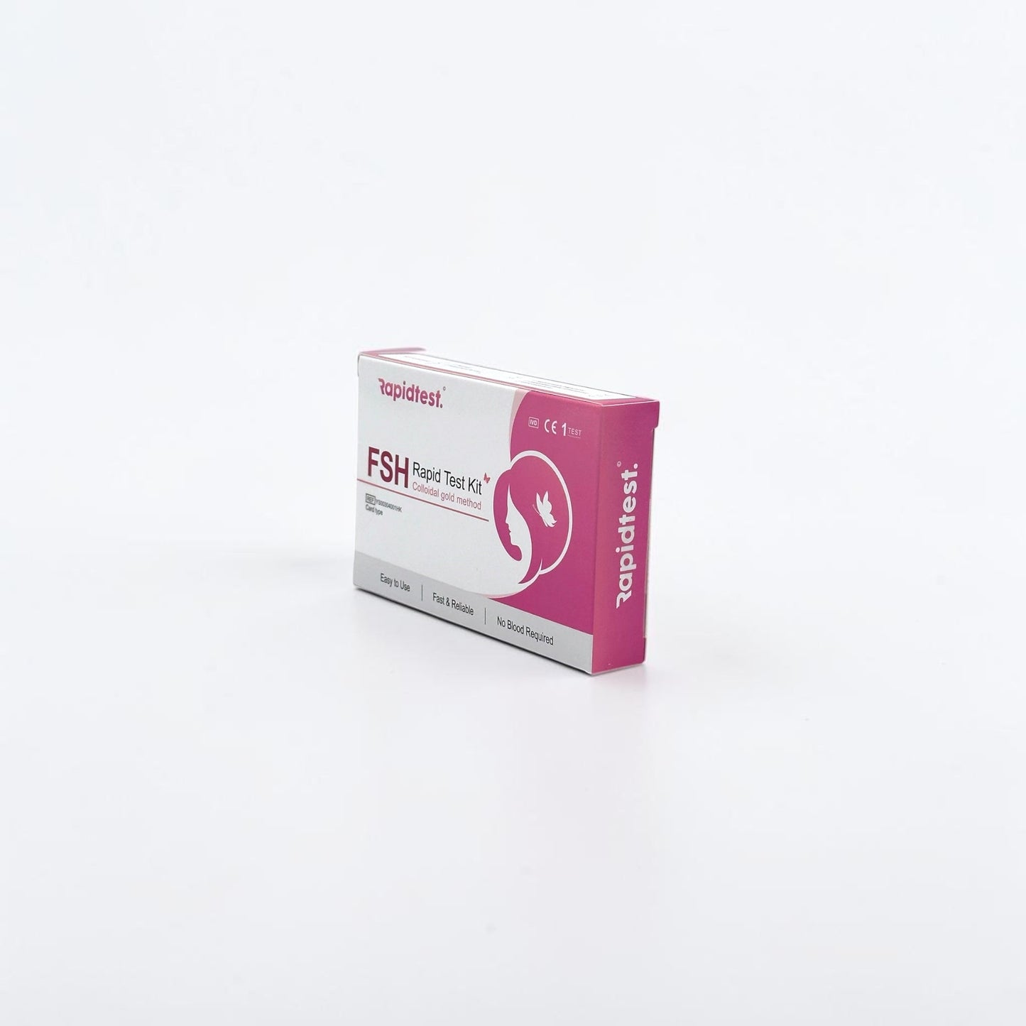 Rapid test kit box with 'rapidtest' branding on a white background