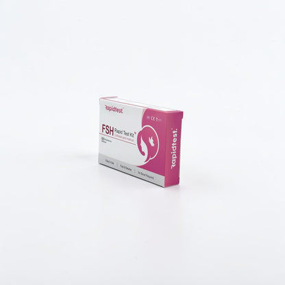 Rapid test kit box with 'rapidtest' branding on a white background