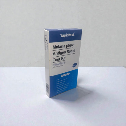 STIhealthcheck Malaria pfipv Antigen Test Kit box on a white background